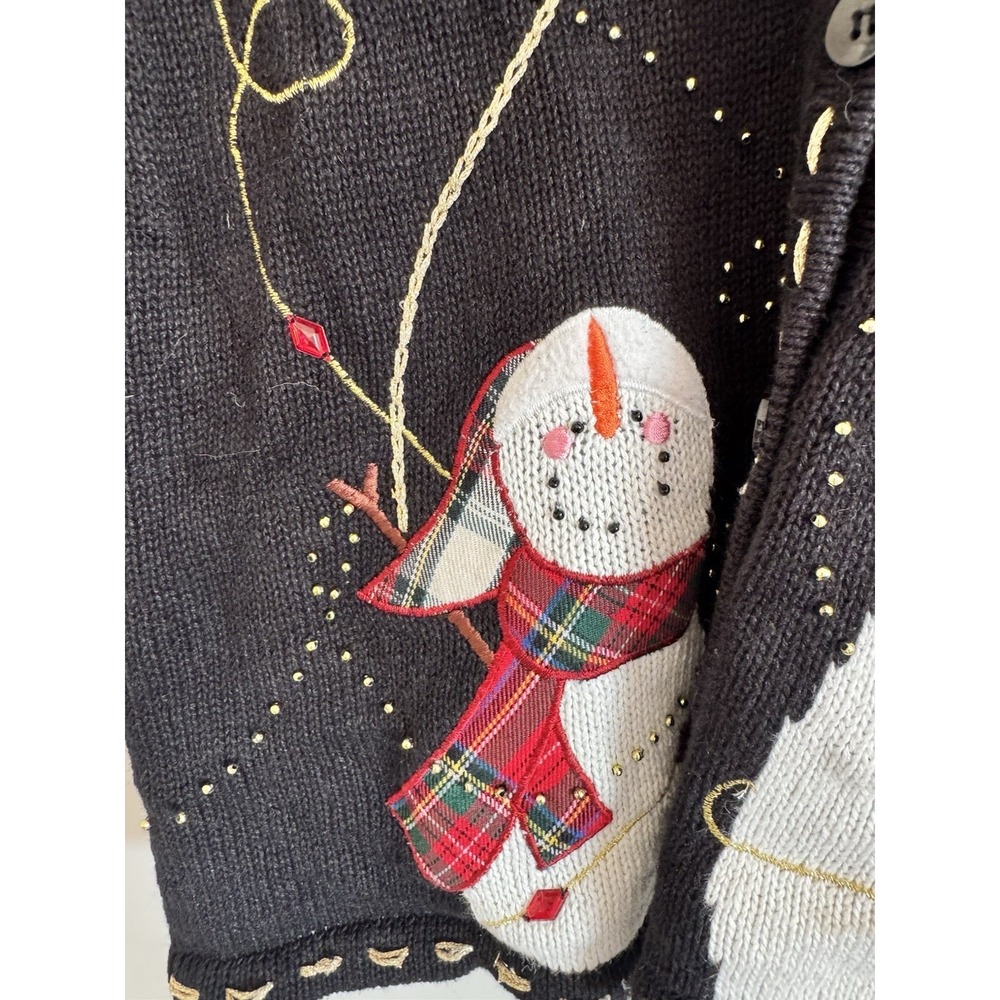 Kitschy Women's Plus Snowman Vest Embroidered Grandma Ugly Large Christmas - Picture 4 of 6
